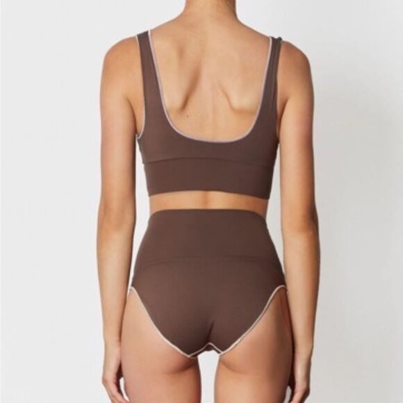 Its Now Cool Bikini Set The Contour Crop Surf Top High-Waist Bottoms Small NEW - Picture 2 of 12